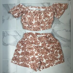 Abercrombie & Fitch Linen Short and Crop Top Set